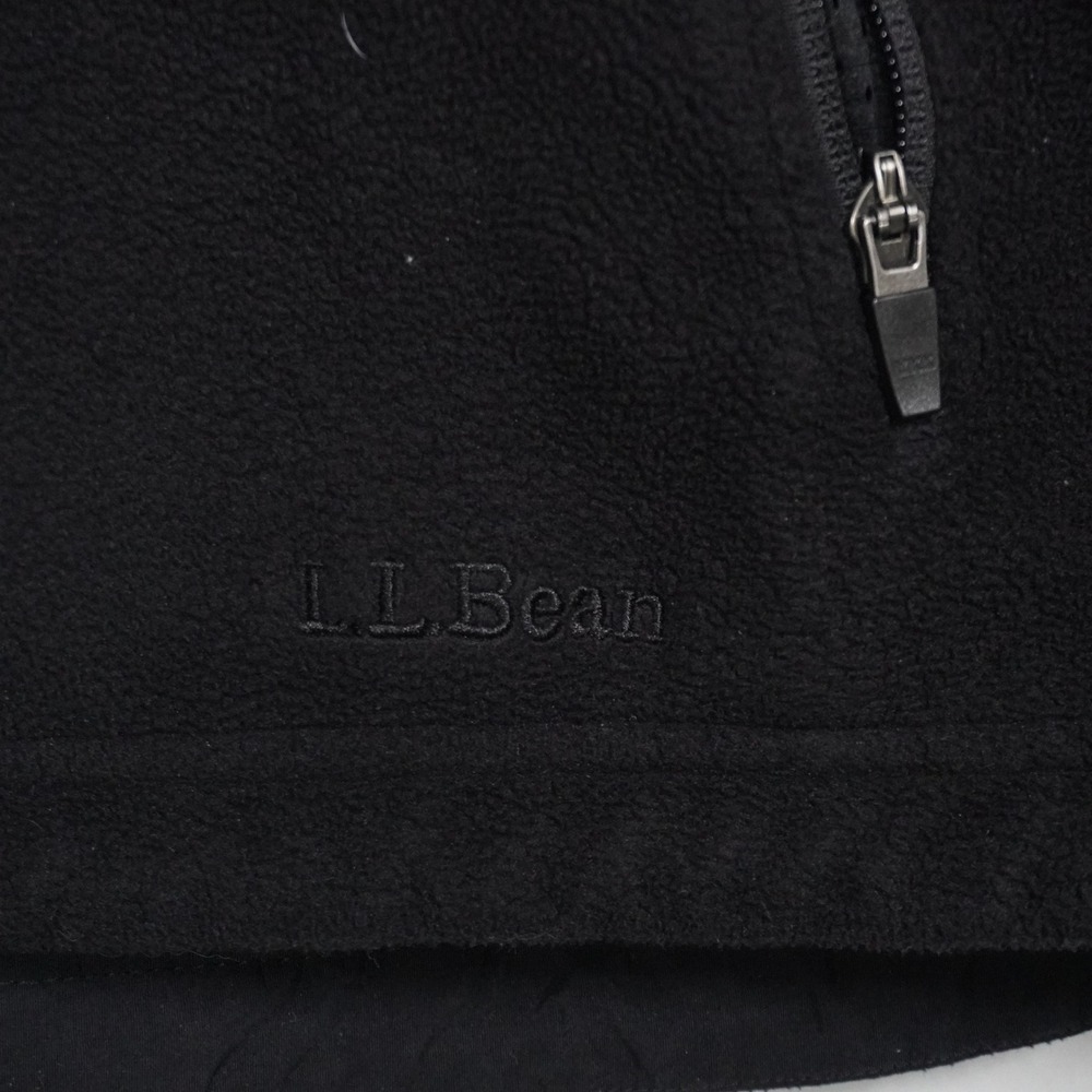 LL‎ Bean Mens XXL Black Full Zip Fleece Jacket Mock Neck 3 Pocket 0FJM3 Hiking - Picture 4 of 8